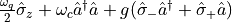 \frac{\omega_{q}}{2}\hat{\sigma}_{z} + \omega_{c}\hat{a}^{\dagger}\hat{a}
+ g(\hat{\sigma}_{-}\hat{a}^{\dagger} + \hat{\sigma}_{+}\hat{a})