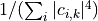 1/(\sum_{i}|c_{i,k}|^{4})