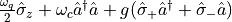 \frac{\omega_{q}}{2}\hat{\sigma}_{z} + \omega_{c}\hat{a}^{\dagger}\hat{a} + g(\hat{\sigma}_{+}\hat{a}^{\dagger} + \hat{\sigma}_{-}\hat{a})